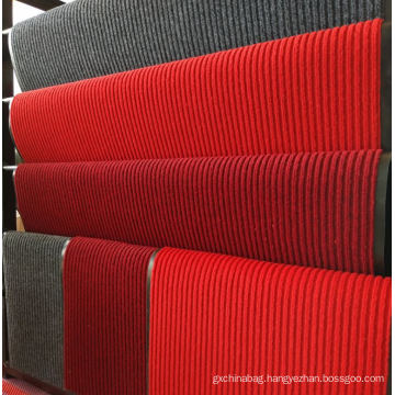 Striped surface non woven polyester floor mat flexible